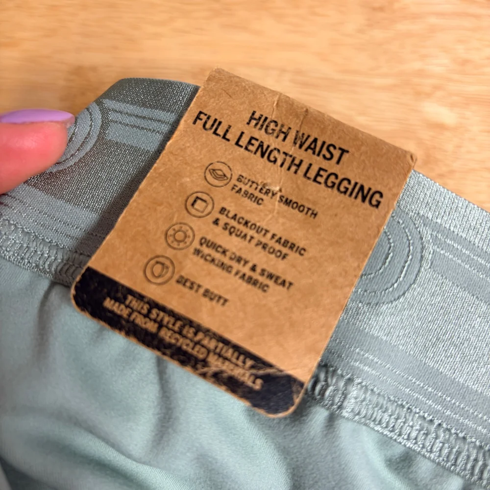 Victoria's Secret PINK ACTIVE Green High Waist Full Length Leggings XXL Teal Blu - Picture 10 of 10